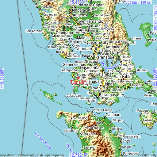 Topographic map of Tumalim