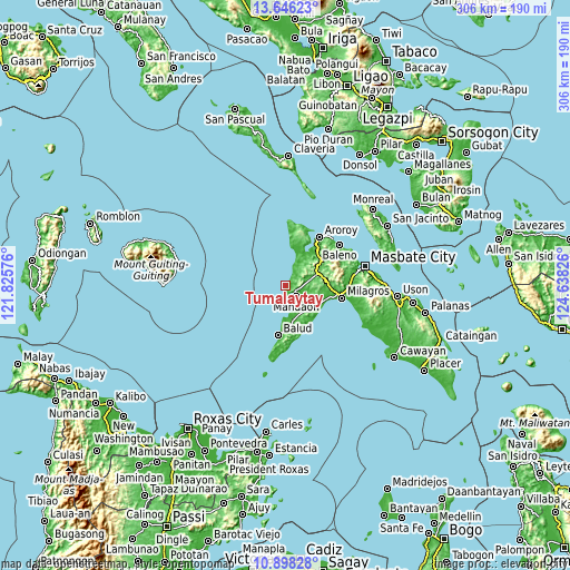 Topographic map of Tumalaytay