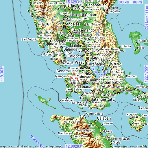 Topographic map of Tulay