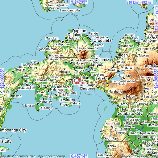 Topographic map of Tucuran