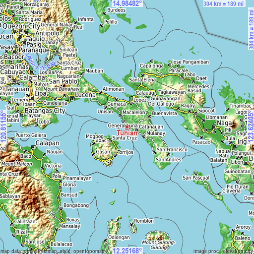 Topographic map of Tuhian