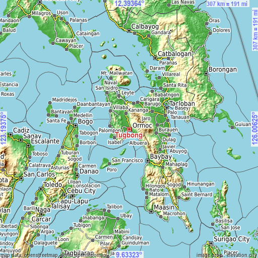 Topographic map of Tugbong