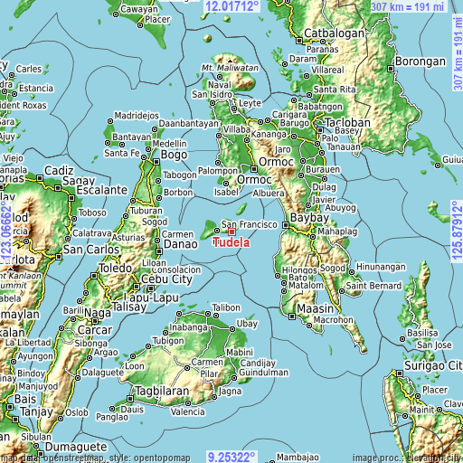 Topographic map of Tudela