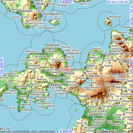 Topographic map of Tudela