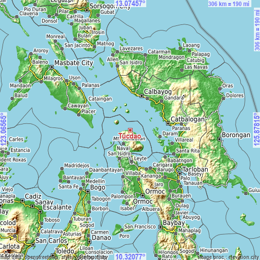 Topographic map of Tucdao