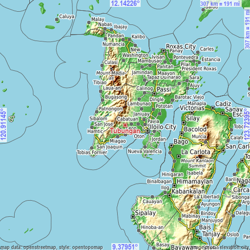 Topographic map of Tubungan