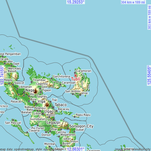 Topographic map of Tubli