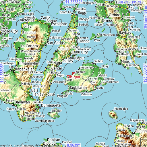Topographic map of Tibigan