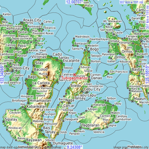 Topographic map of Tubigagmanoc