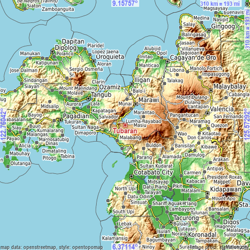 Topographic map of Tubaran