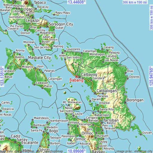 Topographic map of Sabang