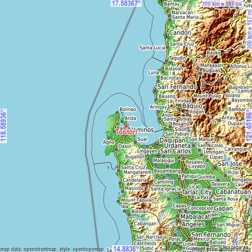 Topographic map of Toritori