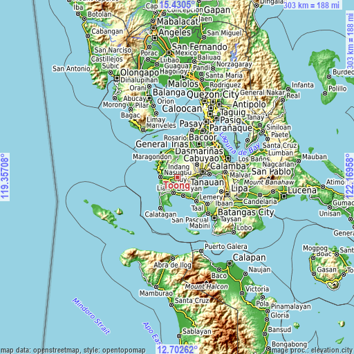 Topographic map of Toong