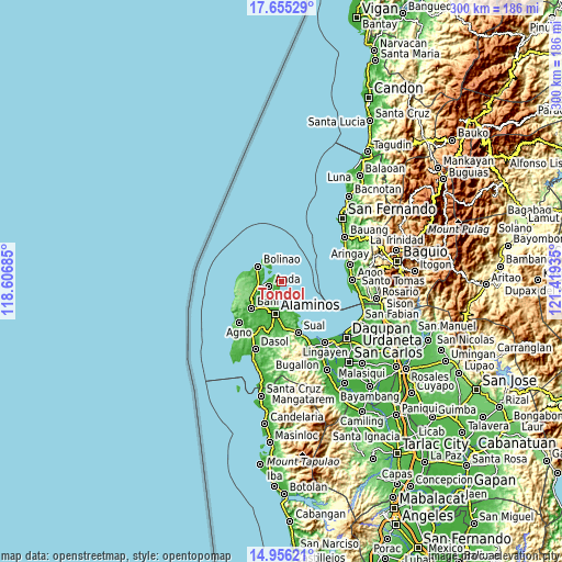 Topographic map of Tondol