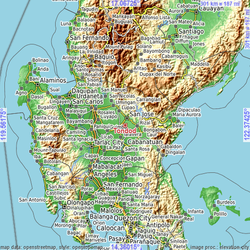 Topographic map of Tondod