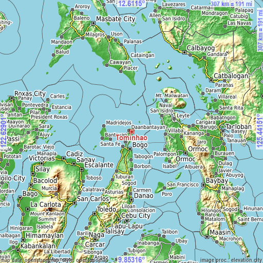 Topographic map of Tominhao