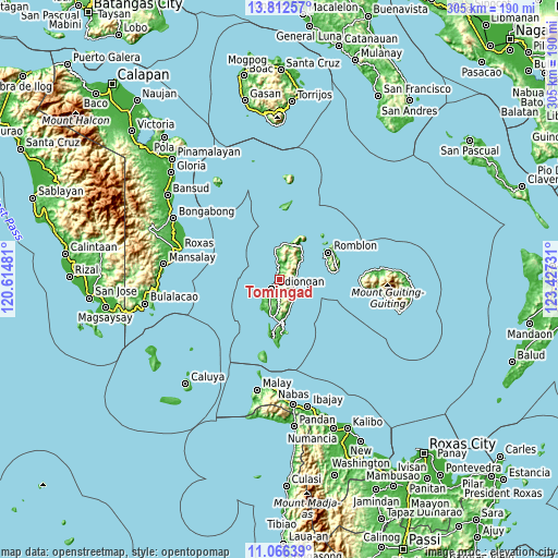 Topographic map of Tomingad