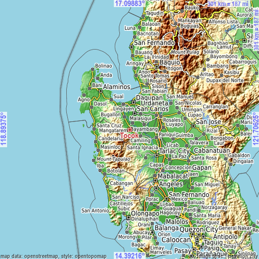 Topographic map of Tocok