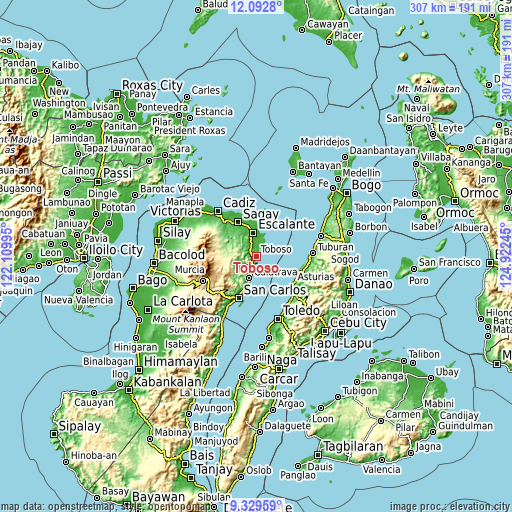 Topographic map of Toboso