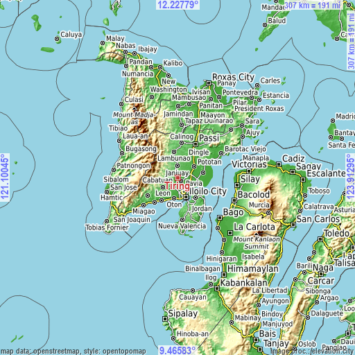 Topographic map of Tiring