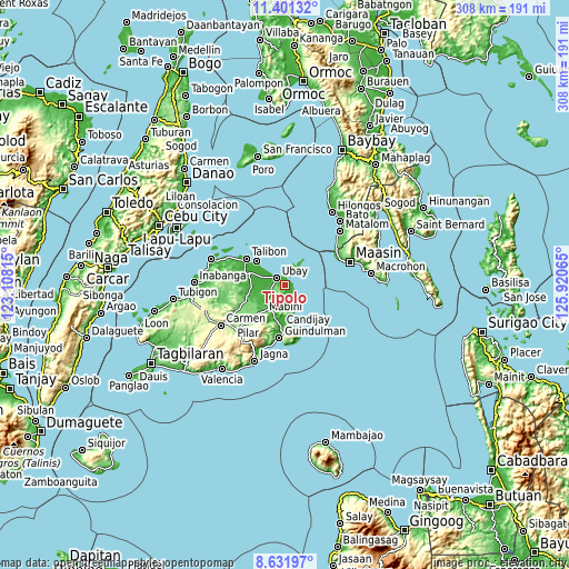 Topographic map of Tipolo