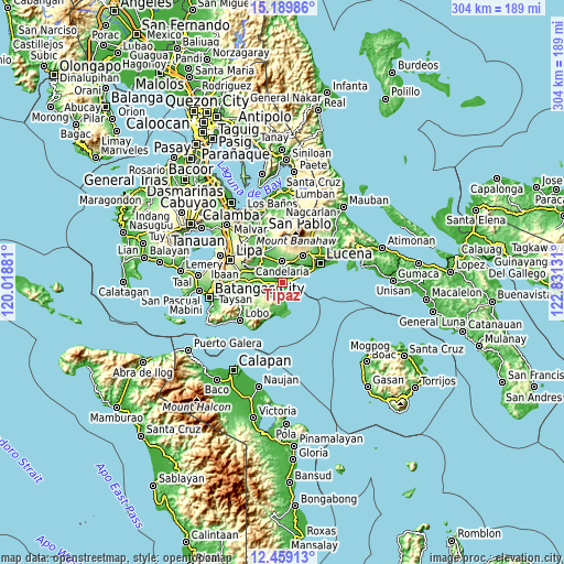 Topographic map of Tipaz