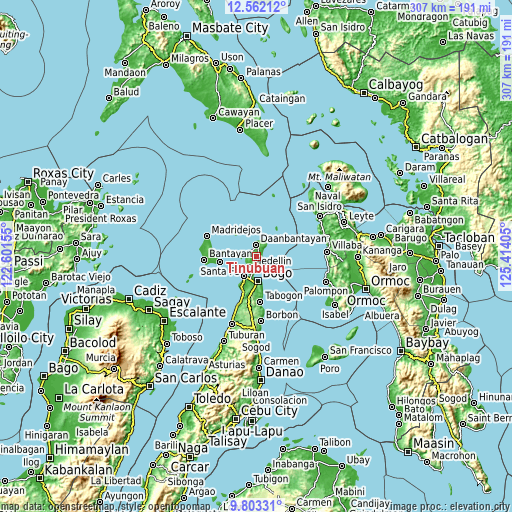 Topographic map of Tinubuan