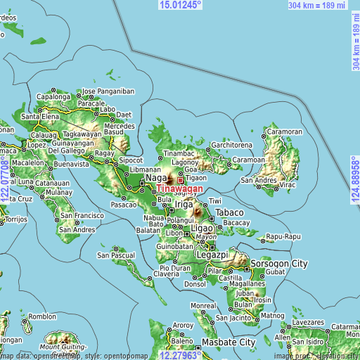 Topographic map of Tinawagan