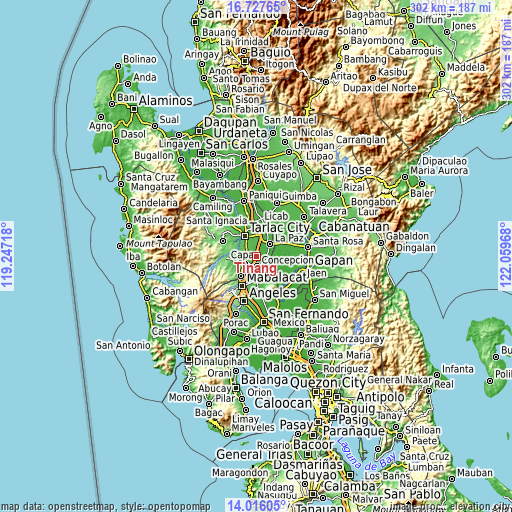 Topographic map of Tinang