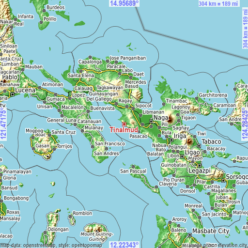 Topographic map of Tinalmud