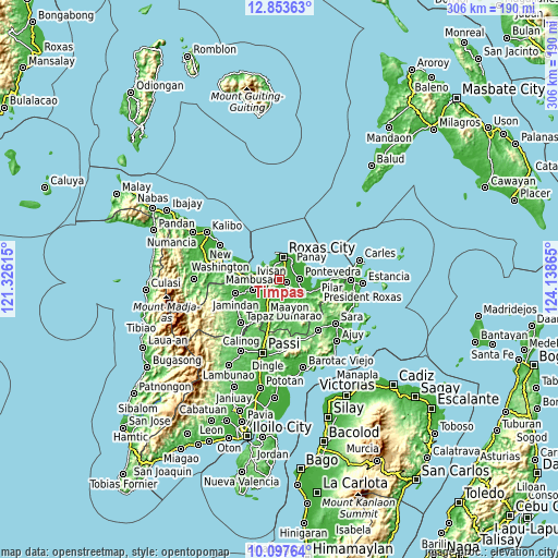 Topographic map of Timpas