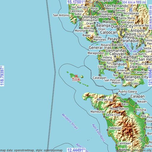 Topographic map of Tilik