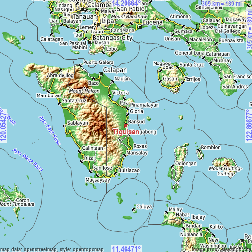 Topographic map of Tiguisan