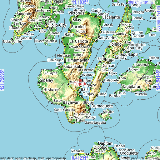 Topographic map of Tiguib