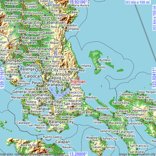 Topographic map of Tignoan