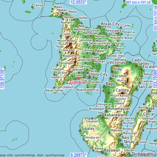 Topographic map of Tigbauan