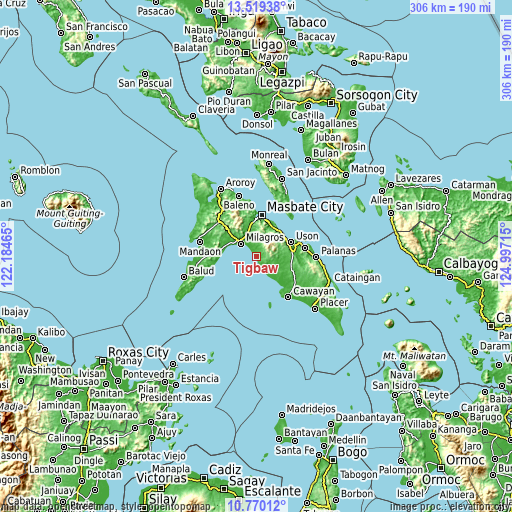 Topographic map of Tigbaw