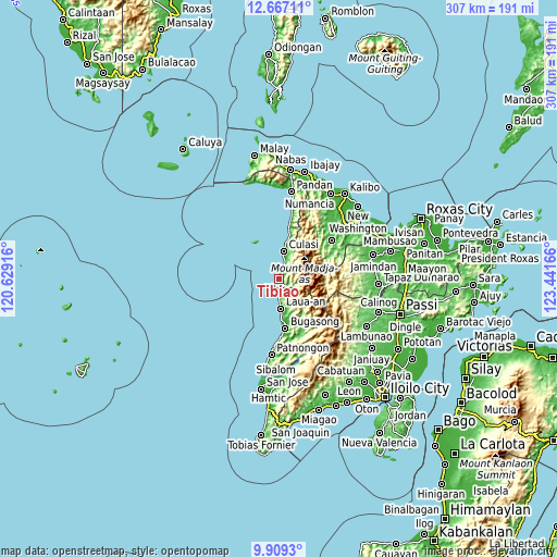 Topographic map of Tibiao