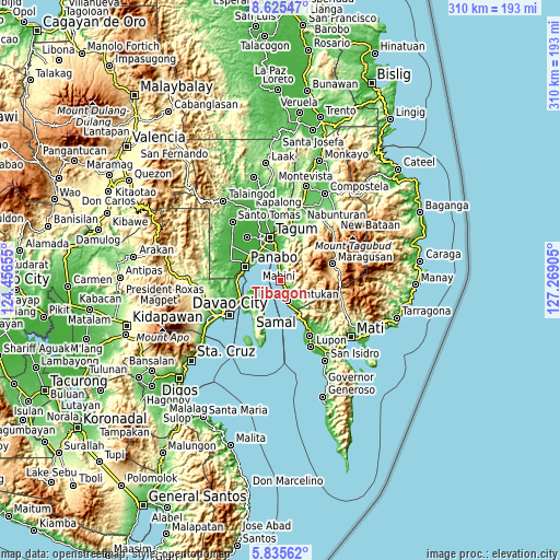 Topographic map of Tibagon