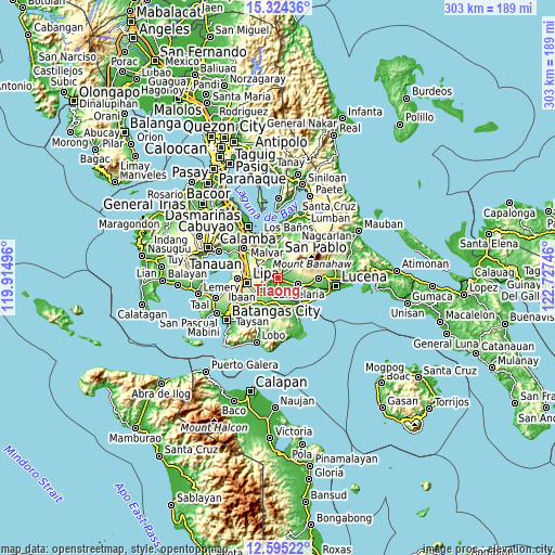 Topographic map of Tiaong