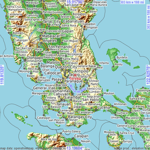 Topographic map of Teresa