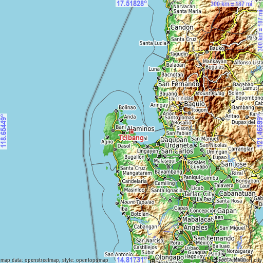 Topographic map of Telbang