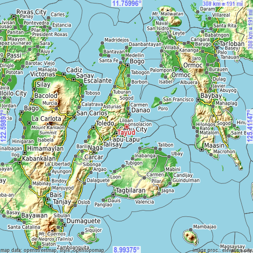 Topographic map of Tayud