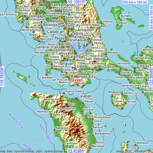 Topographic map of Taysan