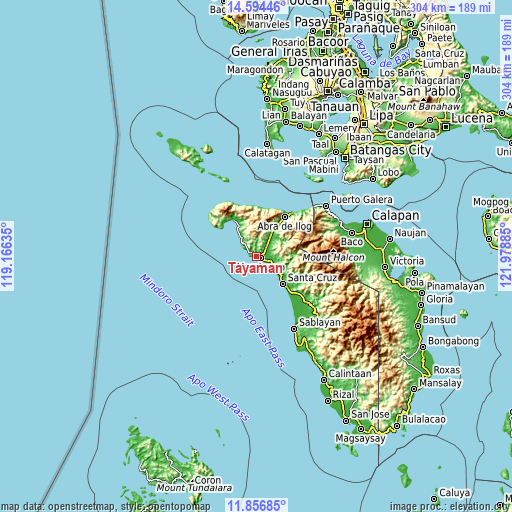 Topographic map of Tayaman