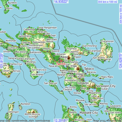 Topographic map of Tariric