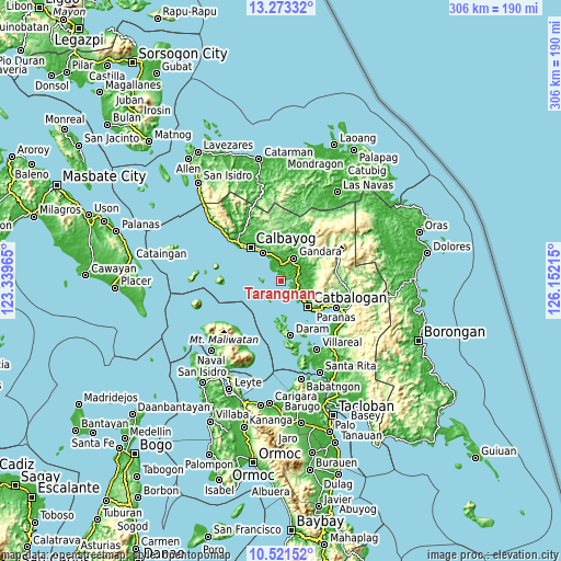 Topographic map of Tarangnan