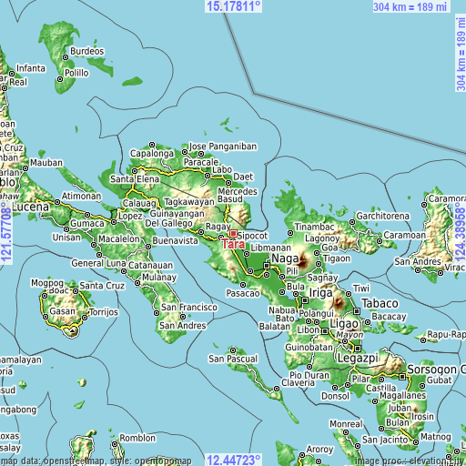 Topographic map of Tara