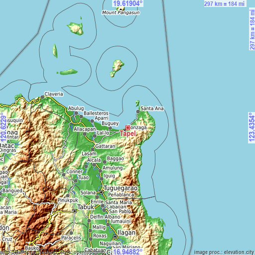 Topographic map of Tapel