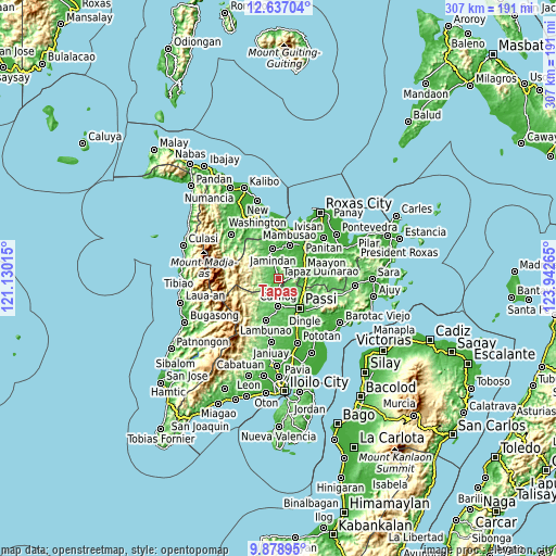 Topographic map of Tapas